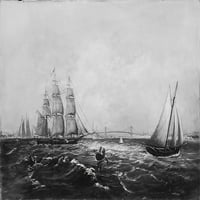 New York Bay i Harbour Poster Print J. C. Wales