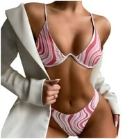Feterrnal ženski blok u boji Ispis visokog grudnih kaitki bikini set dvodijelni kupaći kostim za kupaće