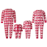 Porodica podudaranje božićne pidžame JUMPUZIJSKI ELK cvjetni print dugih rukava s kapuljačom ROMPER