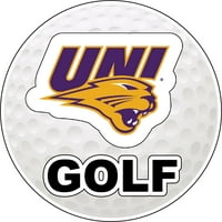 Sjeverna Iowa Panthers okrugla golf loptica vinilna naljepnica