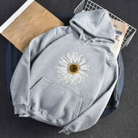 Ženski zip up hoodie - labav džep za ispis dugih rukava s dugim rukavima 50% popusta