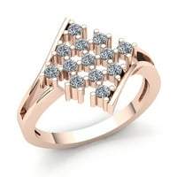 Prirodno 1.5ct okrugli rez Diamond Dame Jedinstvena fantastična godišnjica Angažman prsten od punog