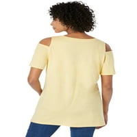 Žena unutar ženske majice sa kratkim rukavima s kratkim rukavima plus veličine