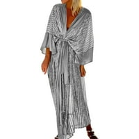 WOMNE WEADIN CARDIGAN CARDIGAN SLEEVE PARTY TRANSATER haljina V izrez Sequin Longne večernje haljine