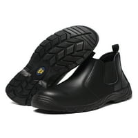 Daeful Muške industrijske čizme kožne radne cipele Čelični nožni sigurnosni pokretni muškarci otporni na modnu modnu probojnu čizme za gležnjeve crni stil a 10,5