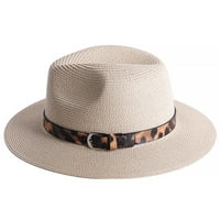 Žene Muškarci Ljetni unise Slama sunčana šešir Ležerne prilike Leopard Jazz šešir Široka otporna na