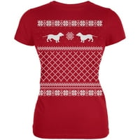 Jahshhund ružni božićni džemper crveni juniors meka majica