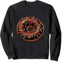 Cool Donut Noćkoween Kut kostim Candy Food Poklon Pulover košulje za žene Crna majica s dugim rukavima