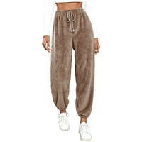 Žene Ljetne hlače Baggy pantalone Čvrsta boja ravno noga elastična visoka struka sažeta dukseri sa džepovima