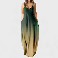 Ljetne haljine za žene plus veličine gradijentna haljina dugačka kamisola haljina V izrez Haljine s