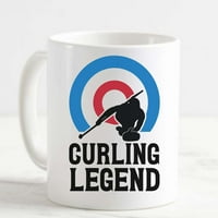 Šolja za kafu Curling Legend smiješni ledeni zimski sportovi Bijeli kup smiješni pokloni za rad u kancelariji