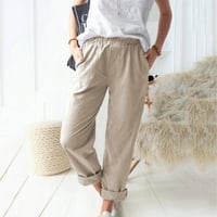 Giligiliso ženske hlače za čišćenje ženske ležerne džepove čvrstih boja elastični struk udobne ravne