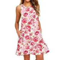 Ženske ljetne modne špagete haljine haljine ljetne haljine žene na plaži cvjetni rukavac bez rukava