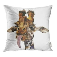 Afrika Funny Giraffe akvarelor ručno izvučeno afričko umjetnički simpatični egzotični jastučni jastuk