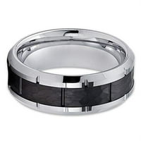 Glupi kraljevi Crni Tungsten - vjenčani bend - Tungsten Carbide prsten - muški volfram prsten