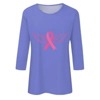 U prodaji pulover raka dojke za žene, casual ispisane labave majice rukavi ruševi okrugli vrhovi vrata,
