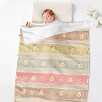 Retro cvjetna prugasta pokrivačica sa jastučnicima za cijelu sezonu ugodno i meko plišano bacanje pokrivač