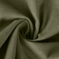 Maxi haljina za žene casual ljeto pamučna posteljina čvrsta boja okrugli vrat Haljina s kratkim rukavima