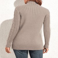 PrettyGuide ženski tunički džemper kabel pletenje rugajući pulover dugačak džemper