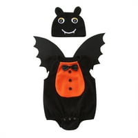 Noć vještica za dječake Toddler Baby Girls Boys Bat Monster Soft Romper kombinezone sa krilnim šeširom