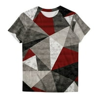 Ljetne košulje za žene kratki rukav Tees okrugli vrat bluza Geometrijski print Print Tops casual modne