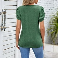 Plus veličine za žene Ljeto Classic Fit T majice V izrez Casual Bluzes SOLI DUNUNI TUNIC TUNICS izlasci