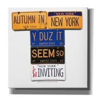 Epic Graffiti 'Jesen u NY' by Gregory Constantine, Gicle Canvas Wall Art, 37 X37