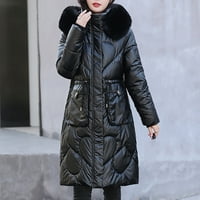 SDJMA ženska modna sjajna duga pamučna jakna s kapuljačom s dugim rukavima
