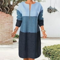 Jesenske haljine za žene zimske nove džemper ženski patentni kontrastni panel dugih rukava patentni