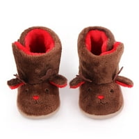 Deyuer zimski topli božićni crtani jeleni za bebe cipele za dječje dječje dijete, smeđe boje