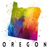Oregon, državna apstraktna akvarelna ploča