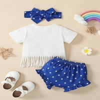 Novorođena dječja djevojka 4. jula Outfit Newborn Tassels Majica Top Hotchas postavio je danu Memorijalni
