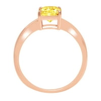 1. CT sjajan zračenje simulirani žuti dijamant 14k Rose Gold Solitaire prsten sz 10