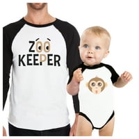 Zoo Keeper Monkey Tata Baby podudaranje raglanske košulje Dječji tuš pokloni
