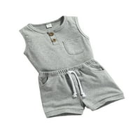 TODDLER dječje dječje kratke hlače za kratke hlače na vrhu bez rukava, kratke hlače i elastične kratke