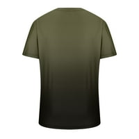 Penkiiy Men Casual V-izrez Gradient Štamparija Lop Fitness Sportska kratke hlače rukave majice Majice Majice sa džepovima Veliki i visoki XXL zeleni u prodaji