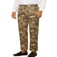 Lars Amadeus tiskane hlače za muške ravne fit leopard štampane pantalone