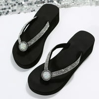 Ženske cipele Slope peta debela prstiju na plaži HERINGSBONE papuče Boja svijetlo dijamant modni kućni
