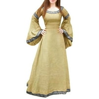 Auroural Renesansne faire kostimo žene plus veličine modne žene tiskati kauzalni V-izrez dugih rukava