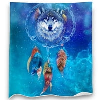 Krvavi vuk bacajte pokrivač krvave divljine životinje apstraktno print mekani flaffni pokrivač za muškarce