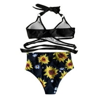 Rovga kupaći kostimi za žene ženski bikini kupaći kostim prednji križ čipkaju dva kupaća odijelo