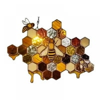 Bee HoneyComb Honey viseći pastoralni hodni zid viseći Sunčacter unutarnji vanjski vješalica Art ornament