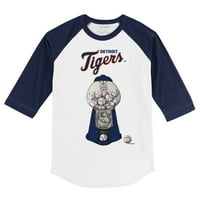 Toddler Tiny Turpap bijeli mornaric Detroit Tigers Gumball Machine 3 4-rukave Raglan majica