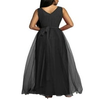 Luxplum ženske maxi haljine od pune boje ljeto plaža sandress bez rukava duga haljina swing boho crna