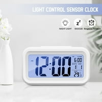 Digitalni alarmni jutarnji sat sa LCD ekranom i funkcijom odgode za spavaće sobe bijelo