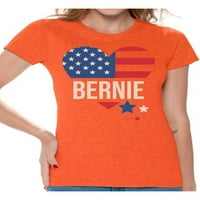 Newkward Styles Bernie Sanders Majica USA Flag srčane košulje za žene