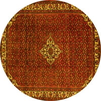 Ahgly Company Machine Persible Entern okrugli Perzijski žuti Tradicionalni prostirci, 5 'Round