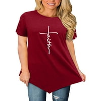 Avamo dame majica majica kratkih rukava Cross Faith Grafički grafički tee Women Boho Pulover Rad Ljetni