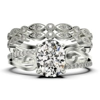 Prekrasna umjetnost Nouvea 2. Karat ovalni rez dijamantni prsten za uključivanje stila, vjenčani prsten