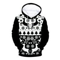 Kliplyki Fall muške dukseve Clearence Ležerni božićni džemper Digitalni tisak dukserica s kapuljačom
